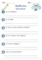 Vorschau - Arbeitsblätter - Buddhismus Arbeitsblatt 4. Klasse Religion AB mit Loesungen - Seite 1