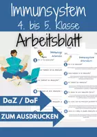 Vorschau - Arbeitsblätter - Das Immunsystem Klasse 4 bis 5 Biologie Arbeitsblatt AB mit Loesungen - Deckblatt