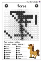 Vorschau - Arbeitsblätter - Horse search puzzle - letter grid animals (English) - Seite 2