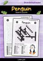 Vorschau - Arbeitsblätter - Penguin search puzzle - letter grid animals (English) - Deckblatt