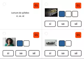 Aperçu - Fiches - Cartes à pince - série rouge - lecture de syllabe - Page 2