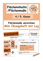 Vorschau - Präsentationen/Tafelbilder - Arbeitsheft mit Lösungen: Flächenmaße umrechnen mit Tafelmaterial - Deckblatt