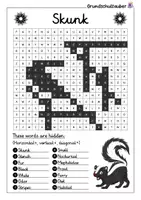Vorschau - Arbeitsblätter - Skunk search puzzle - letter grid animals (English) - Seite 2