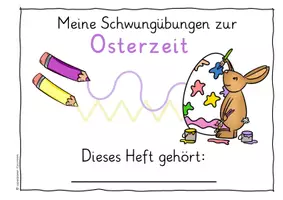 Vorschau - Arbeitsblätter - Ostern Schwungübungen Arbeitsheft Graphomotorik - Seite 1