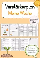 Vorschau - Anderer Materialtyp - Verstärkerplan (Wochen- und Stundenreflexion für einzelne Schüler*innen) - Deckblatt