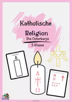 Vorschau - Mal- und Bastelvorlagen - Katholische Religion | Die Osterkerze ab Klasse 3🕯️✝️ - Deckblatt