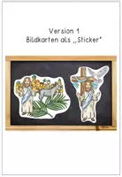 Vorschau - Präsentationen/Tafelbilder - Ostergeschichte - Karwoche - Bildkarten in 2 Versionen - Seite 1