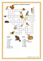Vorschau - Arbeitsblätter - Crossword Englisch Animals in the Forest - Kreuzworträtsel Tiere im Wald - Seite 2