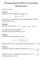 Vorschau - Arbeitsblätter - Abiturvorbereitung Mathematik Analysis Stammfunktion/Kurvenuntersuchung - Seite 1
