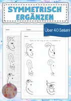 Vorschau - Mal- und Bastelvorlagen - Symmetrisch ergänzen Tiere - Deckblatt