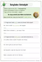Vorschau - Arbeitsblätter - Satzglieder Dativobjekt / Arbeitsblätter / Deutsch - Deckblatt