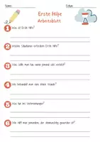 Vorschau - Arbeitsblätter - Erste Hilfe Arbeitsblatt Grundschule DaZ AB mit Loesungen - Seite 1