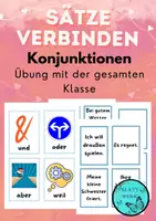 Vorschau - Arbeitsblätter - Sätze verbinden /Konjunktionen - Deckblatt