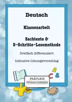 Vorschau - Test - Klassenarbeit Sachtexte - Deckblatt