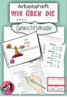 Vorschau - Arbeitsblätter - Arbeitsheft Wir üben die Gewichtsmaße mit Hilfstabelle - Deckblatt