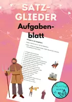 Vorschau - Arbeitsblätter - Aufgabenblatt: Satzglieder (Thema: Mittelalter) - Deckblatt