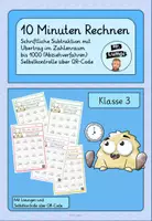 Vorschau - Arbeitsblätter - Schriftliche Subtraktion mit Übertrag im Zahlenraum bis 1000 (Abziehverfahren) Selbstkontrolle über QR-Code - 10 Minuten rechnen 3 - Deckblatt