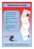 Vorschau - Stundenentwürfe - Mechanische Leistung - Arbeit ist nicht gleich Arbeit! - Deckblatt