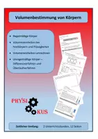 Vorschau - Stundenentwürfe - Das Volumen - Bestimmung bei regelmäßigen und unregelmäßigen Körpern - Deckblatt