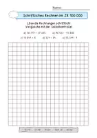 Vorschau - Arbeitsblätter - Arbeitsblatt - Schriftliche Rechenverfahren im ZR 100 000 FREEBIE - Seite 1