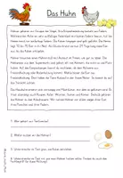 Vorschau - Arbeitsblätter - Das Huhn - Lernwörter-Training für Klasse 2/3 - Seite 1