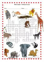Vorschau - Arbeitsblätter - Mots Croisés Animaux du zoo - Zootiere auf Französisch - Seite 1