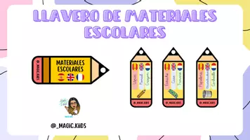 Vista previa - Refuerzo / NEE / Materiales de apoyo - Llavero de materiales escolares (español, inglés y francés) - página 1