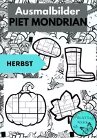 Vorschau - Mal- und Bastelvorlagen - Ausmalbilder: Herbst /Im Stil von Piet Mondrian - Deckblatt