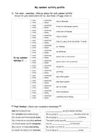 Vorschau - Arbeitsblätter - My summer activity profile (Milling around) - Deckblatt