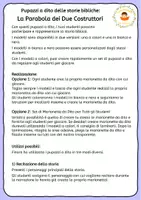 anteprima - Materiale per pittura e bricolage - La Parabola dei Due Costruttori - Pupazzi a dito delle storie bibliche - Pagina 1