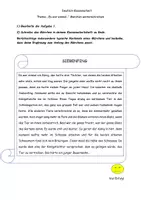 Vorschau - Arbeitsblätter - Klassenarbeit Märchen fortsetzen Klasse 5 - Deckblatt