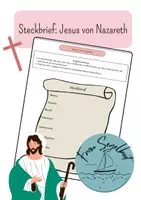 Vorschau - Arbeitsblätter - Steckbrief Jesus von Nazareth - Deckblatt