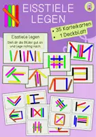 Vorschau - Bildkarten - Eisstiele legen, 35 Karteikarten, Wahrnehmung & Logik - Deckblatt