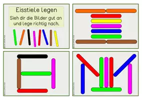 Vorschau - Bildkarten - Eisstiele legen, 35 Karteikarten, Wahrnehmung & Logik - Seite 2