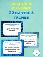 Aperçu - Cartes d'exercices - Le groupe du verbe - 32 cartes à tâches - Page de couverture
