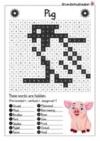 Vorschau - Arbeitsblätter - Pig search puzzle - letter grid animals (English) - Seite 2
