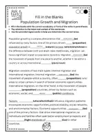 Aperçu - Feuilles d'exercices - Textes à trous- Population and migration - Page 1