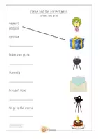 Vorschau - Arbeitsblätter - Birthday Party: Vocabulary and dialog - Seite 1