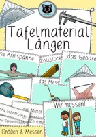 Vorschau - Präsentationen/Tafelbilder - Tafelmaterial Längen | Tafelbilder Körpermaße & Messgeräte - Deckblatt