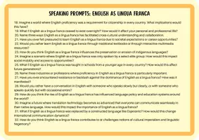 Vorschau - Aufgabenkarten - English as Lingua Franca - Speaking Prompts - Seite 3