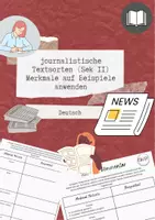 Vorschau - Arbeitsblätter - journalistische Textsorten: Merkmale auf ein Beispiel anwenden - Deckblatt