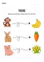 Vorschau - Arbeitsblätter - Arbeitsblätter Tiere, Tiere erkennen, Tierfutter bestimmen, Tierlaute zuordnen - Seite 1