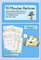 Vorschau - Arbeitsblätter - Rechentabellen Subtraktion im Zahlenraum bis 20 ohne ZÜ mit Selbstkontrolle über QR-Codes - 10 Minuten rechnen 3 - Deckblatt