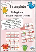 Vorschau - Spiele - Lesespiel Satzglieder: Subjekt, Prädikat, Objekte - Deckblatt
