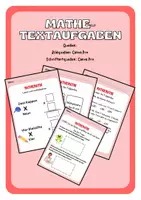 Vorschau - Arbeitsblätter - Mathe-Textaufgaben Addition, Subtraktion, Multiplikation, Division (PDF + Word, editierbar) - Seite 1