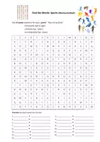 Vorschau - Interaktives Material - Wortsuchrätsel Englisch: Sports (mit Lösung) - Deckblatt