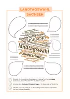 Vorschau - Arbeitsblätter - Wortwolke: Landtagswahl Sachsen 2024 (kostenloses Arbeitsblatt zum Einstieg) - Deckblatt