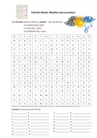 Vorschau - Interaktives Material - Wortsuchrätsel Englisch: Weather (mit Lösung) - Deckblatt