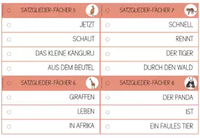 Vorschau - Aufgabenkarten - Satzglieder-Fächer: Sätze umstellen - Seite 3