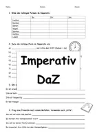 Vorschau - Arbeitsblätter - Imperativ in unterschiedlichen Formen bilden - DaZ - Deckblatt